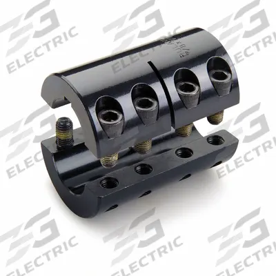 RULAND MANUFACTURING Rigid Coupling: 15 mm Bore Dia 1, 1/2 in Bore Dia 2, Round Keyed - Two-Piece Rigid Shaft Couplings