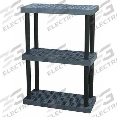 STRUCTURAL PLASTICS Plastic Shelving: 36 in x 16 in, 51 in Overall Ht - High-Durability Fixed Press-Fit Stationary Plastic Shelving