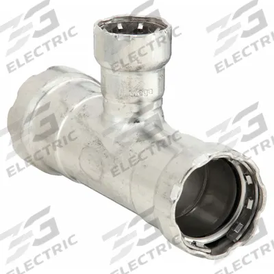 VIEGA MEGAPRESS Crimp Tee Fitting: 2 in Pipe x 2 in Pipe x 1 1/2 in Pipe Size - Potable Water Stainless Steel Press Fittings