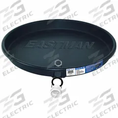 APPROVED VENDOR Water Heater Pan: Plastic, 28 in OD, 26 in ID, 2.5 in Overall Dp (MPN 60083). Key specifications — For Heater Power Type: Electric; Includes: PVC Fitting; Brand: APPROVED VENDOR; Manufacturer Part Number: 60083.