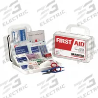 FIRST AID ONLY First Aid Kit and Housing: Gen Purpose, 1 People Served, 47 Components, Plastic (MPN 59026). Key specifications — Adhesive Bandages Included: (16) Bandages; Application: General Purpose; Brand: FIRST AID ONLY; Housing Color: White; Housing Material: Plastic; Includes Oral or Inhalant Medication: Medication Included; Mountable: Portable; Oral and Inhalant Medicinals Included: (4) Aspirins.