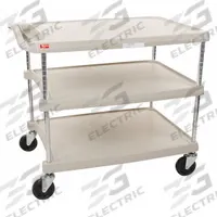Laboratory Utility Cart: 34 3/8 in Overall Lg, 23 1/2 in Overall Wd, 35 1/2 in Overall Ht, Polymer (MPN GRMY2030-34G). Key specifications — Brand: INSTOCK; Product Type: Lab Cart; Includes: (3) Shelves; Cart Material: Polymer.