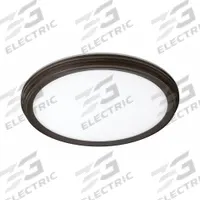 LED Flush Mount: 11 in Dia, 1 3/4 in Ht, 900 lm, 3000K/4000K/5000K, 14 W, 120V AC (MPN 56572115). Key specifications — attr1261996: 5000K; attr1262004: Oil Rubbed Bronze; attr1262010: LED; attr1262027: Nightlight; attr1262000: Round; attr1262021: 120V AC; attr1262025: No; attr1262028: Flush Mount.