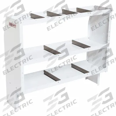WEATHER GUARD Van Shelving: Steel, Tapered, 3 Shelves, 16 in Overall Dp, 44 in Overall Ht - Van Storage Shelving