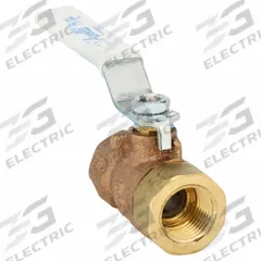 APOLLO Manual Two-Way Ball Valve: 1/2 in Size, Brass/Bronze, Straight, FNPT x FNPT, Two-Piece, Lever (MPN 77CLF14301A). Key specifications — Brand: APOLLO; Handle: Lever.