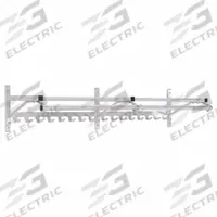 GLARO Wall-Mount Garment Rod: 16 Hooks, 7 in Overall Ht, 48 in Overall Wd, 13 in Overall Dp, Silver (MPN 8000C-48). Key specifications — Color: Silver; Finish: Satin Polished; Material: Aluminum.