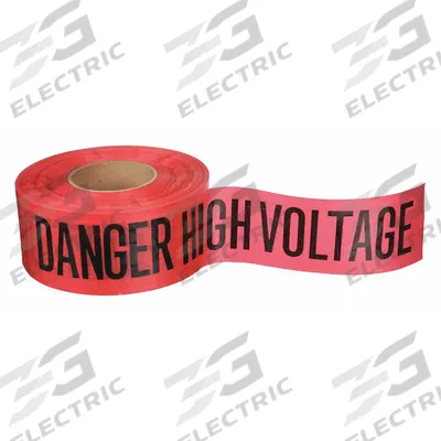 APPROVED VENDOR Barricade Tape: 500 ft Lg, 3 in Wd, Danger High Volt Legend - Specific Danger Messaging Barrier Tape
