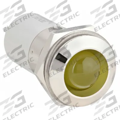 APPROVED VENDOR Raised Panel Light: 16 mm Panel Mounting Hole Dia, LED, Yellow, Raised Head - LED Indicator Pilot Lights