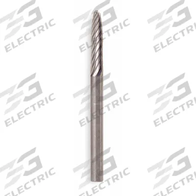 WIDIA METAL REMOVAL Carbide Bur: Ball-Nosed Tree, SF-3, Single Cut, 3/8" x 3/4" Head - Single-Cut Ball-Nosed Tree Burs