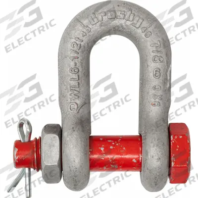 CROSBY D-Shackle: Chain Shackle, 17,000 lb Working Load Limit, 1 11/16 in Wd Between Eyes - Chain Shackles for Lifting