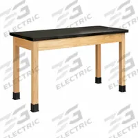 Plain Apron Table: 24 in Overall Wd, 30 in Overall Ht, 4 1/2 ft Overall Lg, ChemGuard, Black, Wood (MPN P7202BK30E). Key specifications — Brand: DIVERSIFIED SPACES; Countertop Material: ChemGuard.