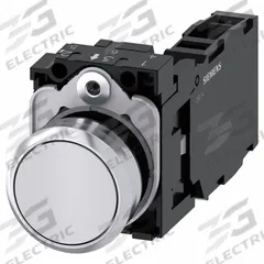 SIEMENS Flush Push Button Operator: Non-Illuminated, Flush Profile, Non-Metallic, 22 mm, 1NO/1NC (MPN 3SU1150-0AB60-1FA0). Key specifications — Brand: SIEMENS; Action: Momentary; Series: 3SU; Push Button Material Type: Non-Metallic.