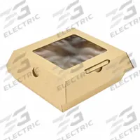 READY FRESH Carry-Out Food Container: 2 1/4 in Ht, 6 3/8 in Wd, 5 in Dp, Paper, Hinged Lid, 300 PK (MPN RF-SNKW). Key specifications — Brand: READY FRESH; Color: Kraft; Material: Paper; Microwave Safe: Yes; Product Type: Carry-Out Food Container; Shape: Rectangular; Closure Type: Hinged Lid.
