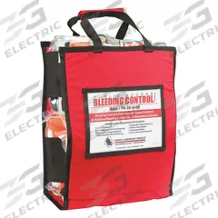 NORTH AMERICAN RESCUE Bleeding Control Kit: Plastic Bag, 8 People Served, 90 Components (MPN 80-0468). Key specifications — Brand: NORTH AMERICAN RESCUE; Wound Dressings Included: (8) Trauma Dressings; Housing Material: Nylon.