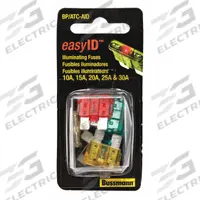 BUSSMANN Fuse Kit: Includes Series ATC-ID, Automotive Fuses, 10 A – 30 A Range (MPN BP/ATC-AID). Key specifications — Fuse Series Included: ATC-ID; Tool Included: None; Brand: BUSSMANN.