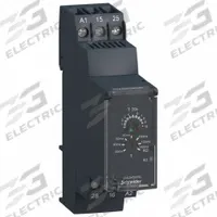 SCHNEIDER Time Delay Relay: DIN-Rail Mounted, 24 to 240V AC/DC, 8 A, 6 Pins/Terminals (MPN RE22R2QEMR). Key specifications — Contact Rating (DC): 8 A @ 24V; Delay Function: Star-Delta; Input Voltage: 12 to 240V AC/DC; Brand: SCHNEIDER.