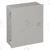 WIEGMANN Enclosure: Steel, 12 in x 10 in x 4 in, NEMA 1, Solid Cover, Hinged, Included, Painted (MPN A101204). Key specifications — Brand: WIEGMANN; Closure Method: Clamps; Knockouts: Included.