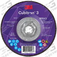 3M CUBITRON 3 Cut-Off Wheel: Type 27, 4 1/2" x 1/8" x 5/8"-11, Ceramic, 36 Grit (MPN 90043). Key specifications — Brand: 3M CUBITRON 3.