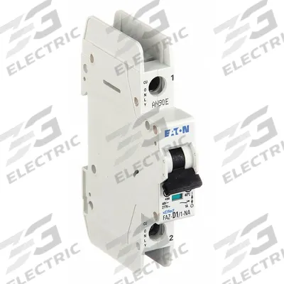 EATON Miniature Circuit Breaker: 1 A Amps, 48V DC, 10kA at 277/480V AC, Screw Clamp - D-Curve, 1-Pole UL489 DIN Rail-Mount Miniature Circuit Breakers