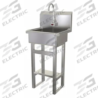 SANI-LAV Hands-Free Sink: 43 1/2 in Overall Ht, 17 in Bowl Lg, 7 in Bowl Dp - One-Station Freestanding Hand Sinks with Faucets