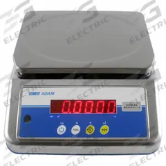 ADAM EQUIPMENT Food Scale: 7 1/8 in Weighing Surface Dp, 9 5/8 in Weighing Surface Wd, LED, ABW 16S. Key specifications — Readability: 0.002 lb, 1 g; Brand: ADAM EQUIPMENT; IP Rating: Not IP Rated.