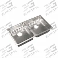 JUST MANUFACTURING Kitchen Sink: 32 in Overall Lg, 18 in Overall Wd, 5 1/2 in Bowl Dp, 2 Bowls (MPN UDADA1832A55-J). Key specifications — Brand: JUST MANUFACTURING; Color Family: Silver/Gray.