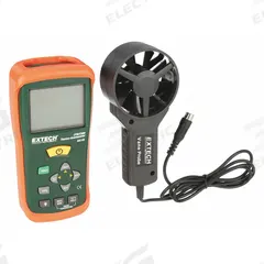 EXTECH Anemometer: 1 fpm Air Velocity Resolution, CFM, Rotating Vane, Air Velocity/Temp, AN100, LCD. Key specifications — Data Logging: No; Manufacturer Part Number: AN100; Brand: EXTECH; Temperature Accuracy: +/ 6.0°; Digital Display Screen Type: LCD; Display Type: Digital; Includes: Protective Rubber Holster; Power Source: Battery.
