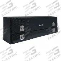 BUYERS PRODUCTS Contractor Truck Box: Topside Truck Box, Double Lid Lid, T-Handle, 88 in Overall Wd (MPN 1725650). Key specifications — Brand: BUYERS PRODUCTS; Color: Black; Lock Type: Keyed.