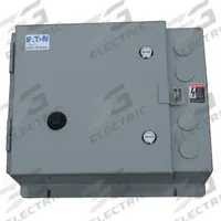 EATON NEMA Magnetic Motor Starter: Non-Reversing, 3 Poles, NEMA Size 1, 27 A, 120V AC Coil (MPN ECN0518AAA-R63/C). Key specifications — attr211388: EATON; attr951451: 1NO/1NC; attr951453: 110/120V AC; attr951489: Three; attr984425: 1NO/1NC; attr984429: Pilot Light; attr997361: None (Not Applicable to Electronic Overloads).