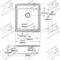 JUST MANUFACTURING Bowl Drop-In Sink: 21 in Overall Lg, 19 1/2 in Overall Wd, 6 1/2 in Bowl Dp (MPN SLNADA2119A652-J). Key specifications — Brand: JUST MANUFACTURING; Color Family: Silver/Gray.
