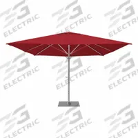 CALIFORNIA UMBRELLA Outdoor Umbrella: Red, Aluminum/Steel, Hand Crank, 145 1/8 in Overall Ht, Silver (MPN SOLA338001-6003). Key specifications — Brand: CALIFORNIA UMBRELLA; Canopy Color: Red; Includes Base: Yes; Includes Lights: No; Opening Mechanism: Hand Crank; Pole Material: Steel.