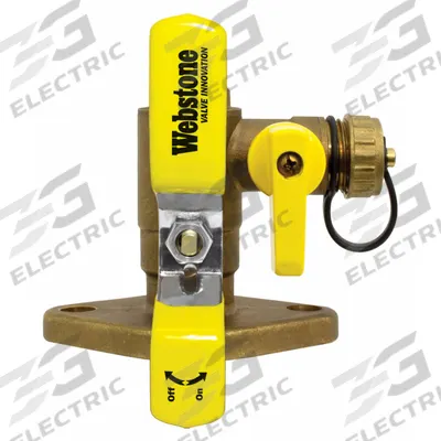 WEBSTONE Flanged Ball Valve w/Drain: 1 1/4 in, Brass, 600 psi Max. Op Pressure - Circulator Pump Installation Kits