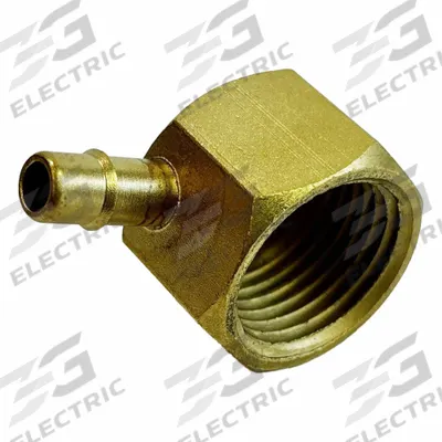 MEM-CO Mini Barb Fitting: 3/8 in Pipe x 1/2 in ID Size, FNPT x Tube, Brass - Standard Brass Barbed Tube Fittings