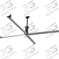 SKYBLADE Ceiling Fan: 107,528 cfm Airflow, 14 ft Blade Dia, Variable Speeds, 460V AC, Three Phase (MPN STEP-1443-464-3). Key specifications — Voltage: 460V AC; Light Kit: No; Series: STEP; Number of Speeds: Variable; Phase: Three; Current: 2.5 A; Brand: SKYBLADE.