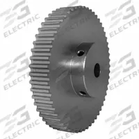 DAYTON Timing Pulley: Modified Curvilinear, Fixed, For GT Timing Belt Section, For 9 mm Belt Wd (MPN 56-5P09-6A5). Key specifications — Brand: DAYTON; Finish: Clear Anodized; For Belt Series: Powerhouse®.