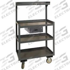 APPROVED VENDOR Mobile Workstation: 1,200 lb, 4 Shelves, 36 in Work Surface Ht, Polyurethane (MPN PSD-2430-4-D-95). Key specifications — Brand: APPROVED VENDOR; Caster/Wheel Configuration: (2) Rigid; Handle Type: No Handle.