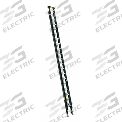 DEWALT Extension Ladder: 40 ft Ladder Size, Fiberglass, 300 lb Load Capacity, 95 lb Wt - Non-Conductive Fiberglass Extension Ladders