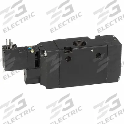 Parker Solenoid Air Control Valve: B5, Four-Way / Three-Position, Double Solenoid - Parker B Series Solenoid-Operated Inline Valves