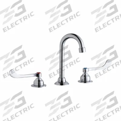 ELKAY Handle-Operated Faucet: Elkay, Brass, Centerset, Deck, 3 Mounting Holes - Centerset Kitchen Faucets