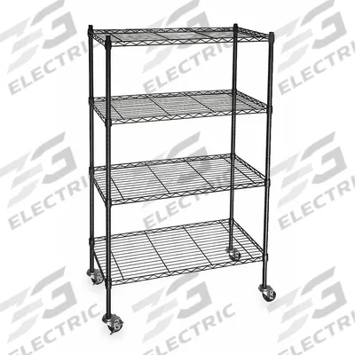 APPROVED VENDOR Wire Shelving Unit: 48 in x 24 in x 68 in, Dry, Split Sleeve, 4 Shelves - Mobile Wire Shelving for Dry Use