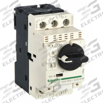 SCHNEIDER Manual Motor Starter: Non-Reversing, 3 Poles, 0.4 A, Thermal Protection - Non-Reversing Starters with Thermal Overloads
