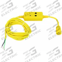 HUBBELL WIRING DEVICE-KELLEMS GFCI: Auto Reset, 15 ft Lg, 14/3, 5-15P Plug, 15 A Current, 120V AC (MPN GFPSTOEMA). Key specifications — NEMA Plug Configuration: 5-15P; NEMA Receptacle Configuration: Non-NEMA; Brand: HUBBELL WIRING DEVICE-KELLEMS; Voltage: 120V AC.