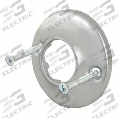 APPROVED VENDOR Shower Rod Flange: 2 1/2 in Overall Wd, 2 1/2 in Overall Ht, Steel, 1 PR (MPN 15092). Key specifications — Brand: APPROVED VENDOR; Finish: Chrome-Plated; Material: Steel; Includes: (2) Exposed Screws for Each Flange.