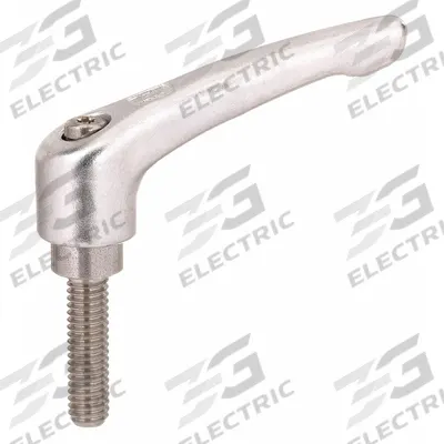 KIPP Adjustable Handle: SS, 3/8"-16 Thread, 40 mm Thread Lg - Corrosion-Resistant Teardrop-Style Adjustable Handles with Threaded Stud