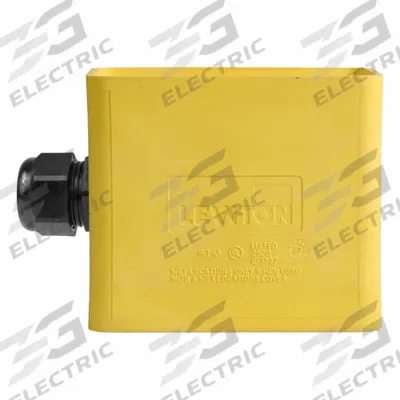 LEVITON Portable Outlet Box: Portable Outlet Box, 1 Gangs, 3R, Yellow - Portable Power Outlet Boxes