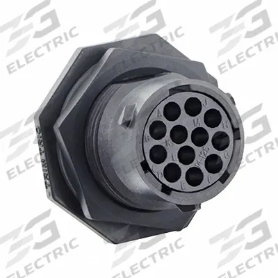 SOURIAU Electrical Connector: Trim Trio UTSX 14, Jam Nut Receptacle, 12 Contacts - Trim Trio UTSX Harsh Environment Circular Connectors