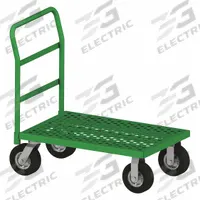 APPROVED VENDOR Platform Truck: 1,000 lb, 48 in L x 24 in W x 12 1/2 in H Deck, Perforated, Phenolic (MPN EPTP24488PN83T). Key specifications — Side Panel Type: No Side Panels; Brand: APPROVED VENDOR; Color: Green; Caster/Wheel Configuration: (2) Swivel.