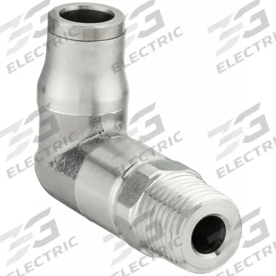 LEGRIS Push-Fit Elbow Fitting: 8 mm OD Size, BSPT x Push-to-Connect, Stainless Steel - Stainless Steel Tube Fittings