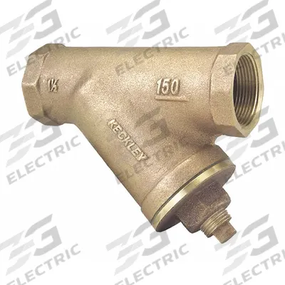 KECKLEY Y Strainer: 1 1/4 in, NPT, Mesh, 0.034 in Screen Size, Bronze, Fiber - Bronze Y Strainers