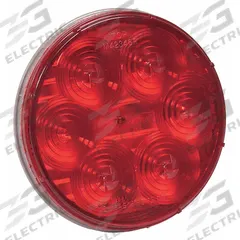 MAXXIMA Stop/Turn/Tail Light: LED, Stop Light, Red, Round, 4 1/4 in Overall Dia, 1 7/8 in Overall Dp (MPN M42346R). Key specifications — Standards: SAE J585E; Electrical Connection: PL-3 Connector; Brand: MAXXIMA; Installation Type: Permanent; Lens Color: Red; Mount Type: Grommet; Lighting Technology: LED; Light Type: Stop Light.
